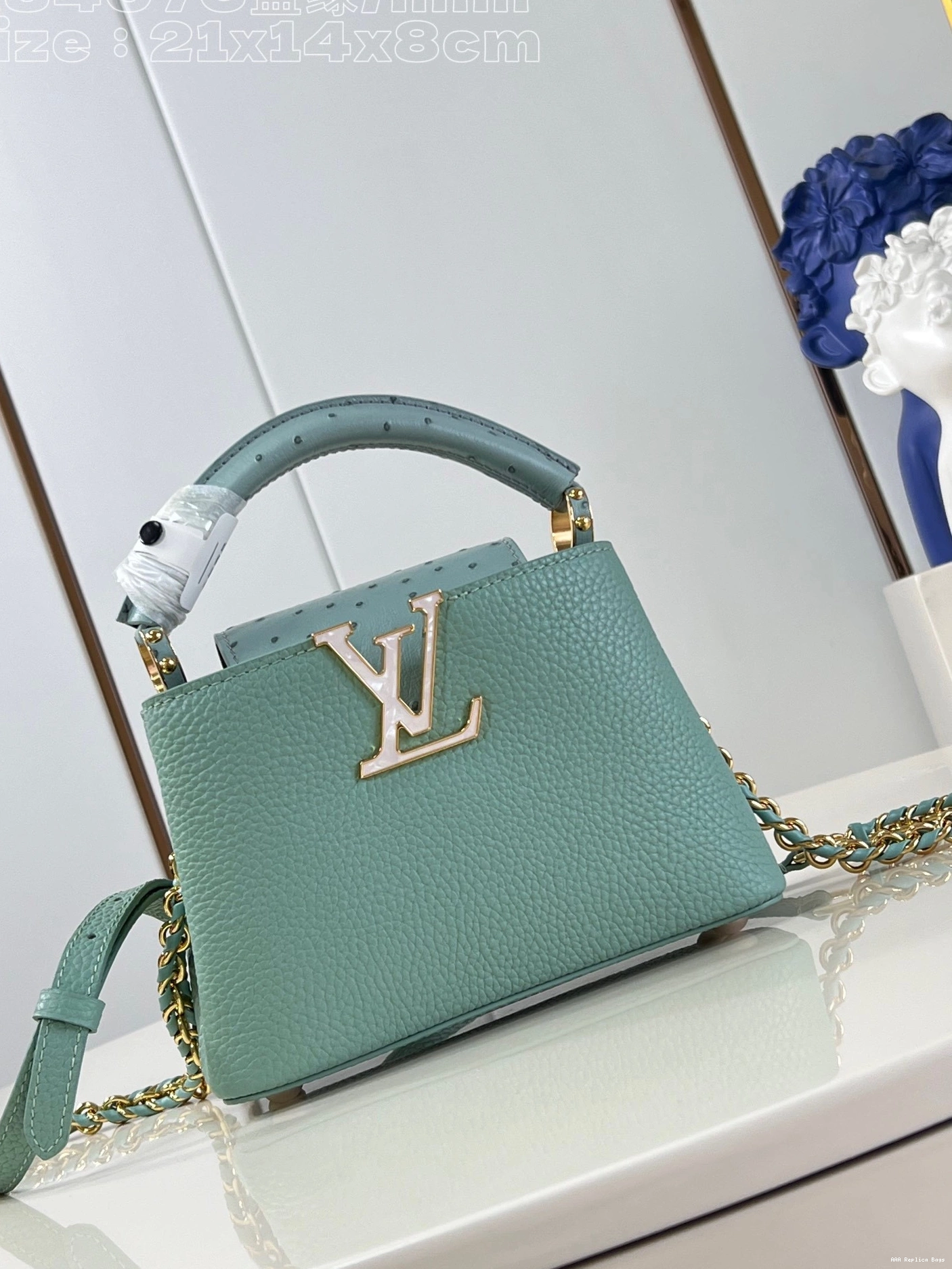 Aaa replica ru LOUIS VUITTON MINI-22*12*8CM CAPUCINES 0713